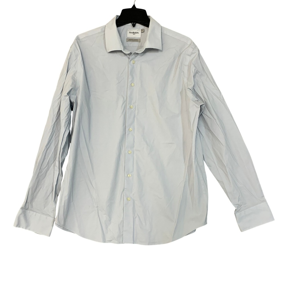 NWOT Goodfellow & Co Men's XL Light Blue Standard Fit Dress Shirt Stretch